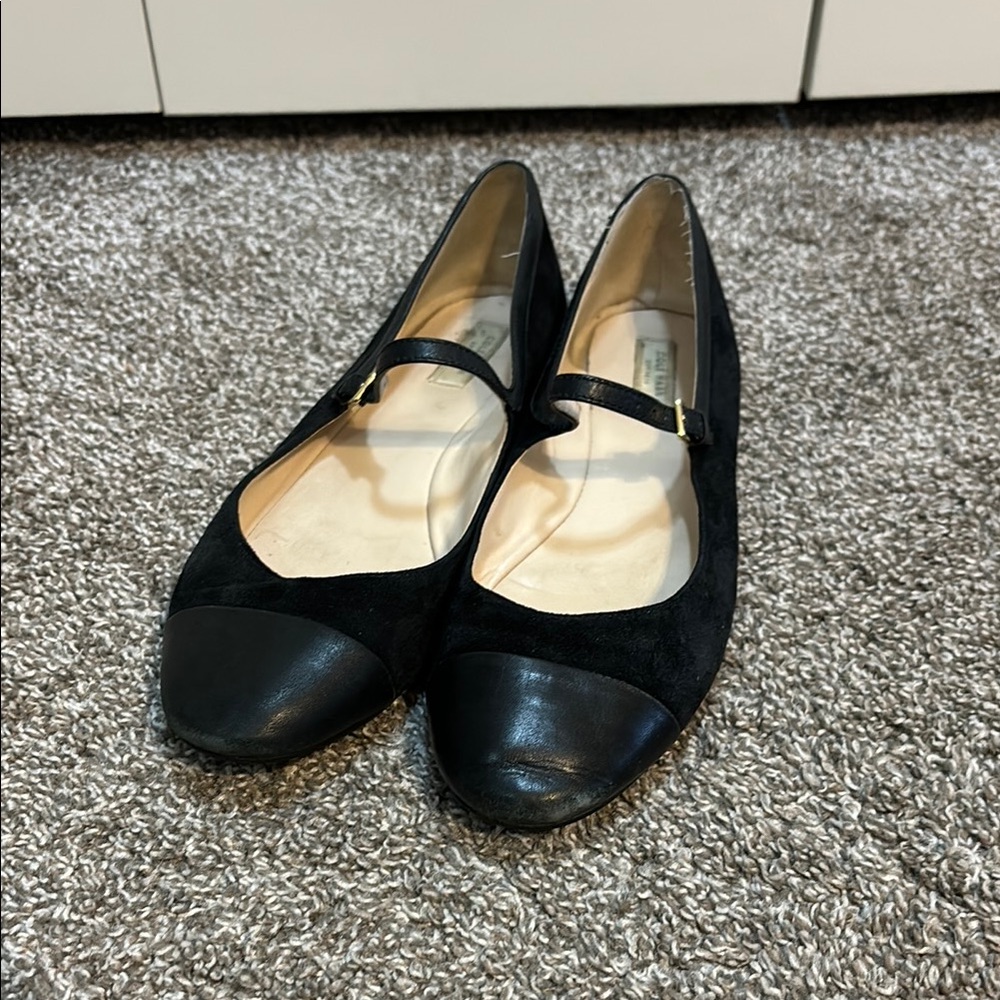 Cole Haan Black Leather Mary Jane Flats